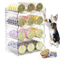 Flenpptly Cat Food Can Organizer, 4-Tier Cat Food Organizer, Transparent Can Organizer for Pantry, Canned Food Organizer Holds 60 (3oz) Cans, Pantry Can Organize (4-Tier) - size: 4-Tier