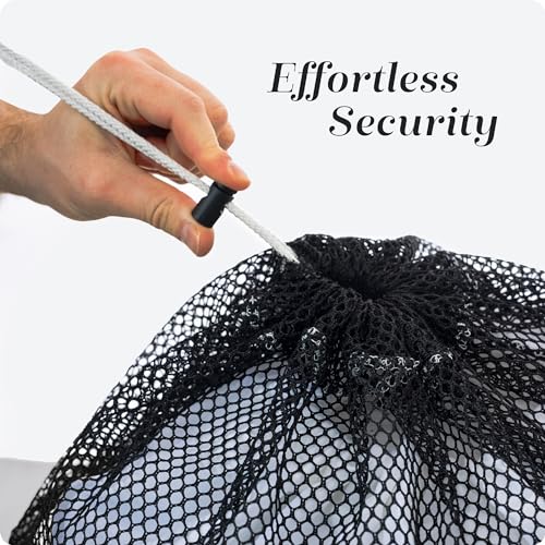 Handy Laundry Mesh XL Laundry Bag - Durable, Machine Washable with Secure Drawstring Closure - Perfect for College Dorms, Laundromats, Apartments (Black, Large 24" x 36") - color: Black