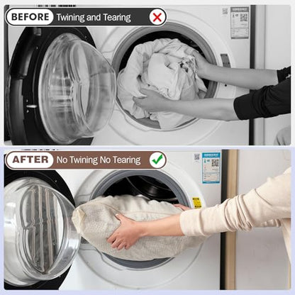 100% Pure Cotton Mesh Laundry Bags, Premium Soft, No Dye, Natual,Set of 3(XXL) - size: XX-Large