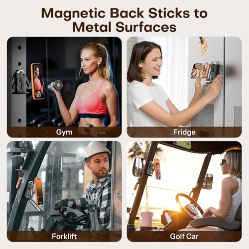 OMOTON TP02 360°Rotating for MagSafe Tripod, New Upgrade with 1/4" Screw Arca, Adjustable Magnetic Phone Tripod for iPhone 17/16/15 Pro Max Air, Foldable Selfie Stick Fits Vlog, Gym, Black Pro - color: 7-Black Pro