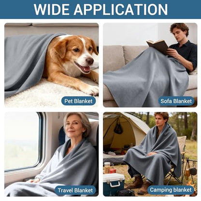 CULVE 24 Pack Fleece Throw Blanket 50x60 - Soft Lightweight Blankets in Bulk for Wedding, Gifts Pet Home Bed Sofa Couch Office Travel(Gray) - color: Gray