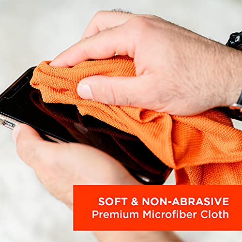 WHOOSH! Microfiber Cleaning Cloth, 3 Pack, Glasses and Screen Cleaning Cloth, Suitable for TV, Car Screen, Computer, Laptop, iPad, MacBook, Smart Phone, Monitor, Watches (14”x14”), Orange - size: 3 Count (Pack of 1)
