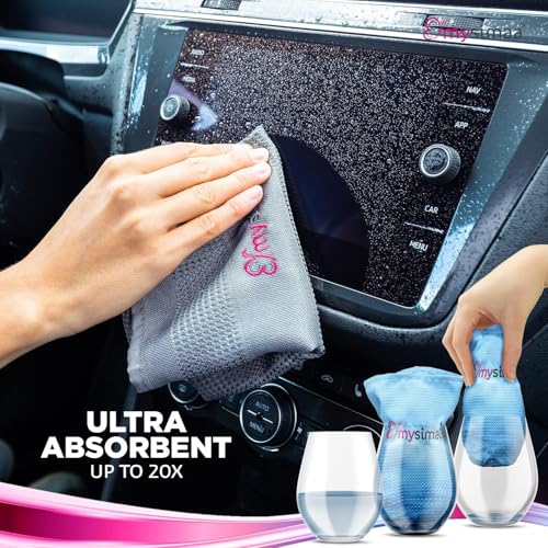 Mysimaa XL Lint Free Microfiber Cleaning Cloth, Cleaning Rags, Microfiber Towels, Glass Cloths, Lint Free Towel, Window Cleaning Cloth - Set of 12
