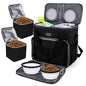 BAGLHER Dog Travel Bag, Pet Travel Bag (ALL Pet Travel Supplies), With 2 Pet Food Containers and 2 Collapsible Silicone Bowls; Essential Kits for Travel Black - color: Black, size: Medium