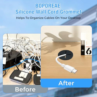 Desk Grommet, 1 in 25 mm Silicone Rubber Grommets, Black Desk Hole Cover for Cables, Flexible Wall Cord Pass Through Grommet for Office Table Computer Home Furniture Wire Organizer-15 Pcs - size: 1"(25 mm)-15Pcs, style: Black
