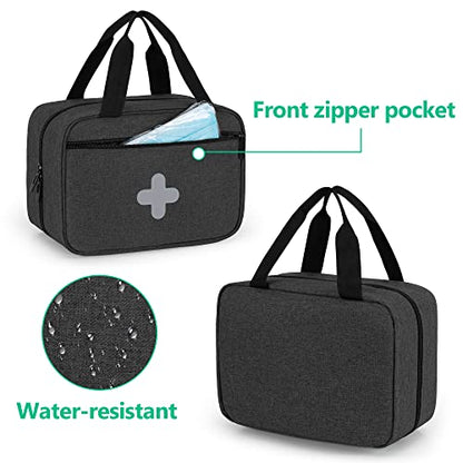CURMIO Small First Aid Bag, Empty Emergency Trauma Kit Organizer Bag for Hiking, Camping, Car, Travel, Home and Outdoor, Black, BAG ONLY, Patent Pending - color: Black