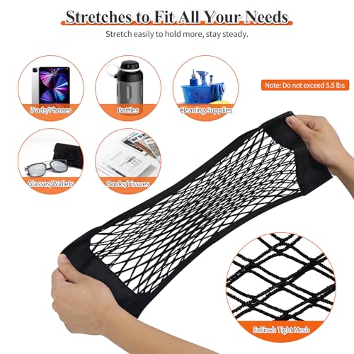Gute 4PCS RV Cargo Storage Mesh Net,Elastic Stretchable Netting with 8 Adhesive Strip Wall Stickers - Fit for SUV, Truck
