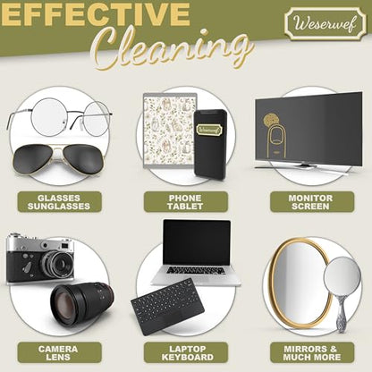 WESERWEF Design Microfiber Glasses Cleaning Cloth – Premium Cleaning Cloth for Eyeglasses, Screens, Tablets, Cameras & Lenses, 12" x 12", Ultra-Soft & Scratch-Free (Rabbits) - color: rabbits