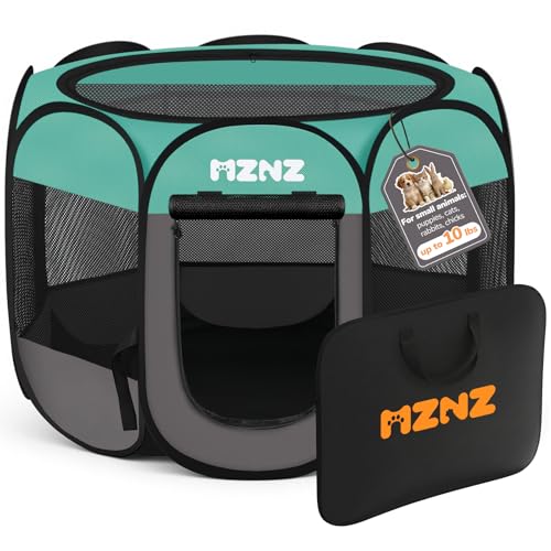 Dog Cat Playpen, Portable Small Animal Playpen Crate Indoor for Dogs Cats Rabbits, Foldable Guinea Pigs Bunny Cage Enclosure for Outdoor, Pop Up Dogs Cats Tent Kennel with Carrying Case, Blue - color: Blue, size: Small (29"L x 29"W x 17"H)