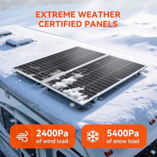 RICH SOLAR 200 Watt 24 Volt 9BB Cell Monocrystalline Solar Panel High Efficiency Solar Module for RV Trailer Camper Marine Off Grid - size: 200W 24V