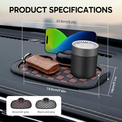 Multifunction Car Anti Slip Mat, 360° Rotatable Phone Holder Dashboard Pad with Temporary Parking Number, Anti Skid Organizer for Phone Sunglasses Keys (Mix) - color: Mix