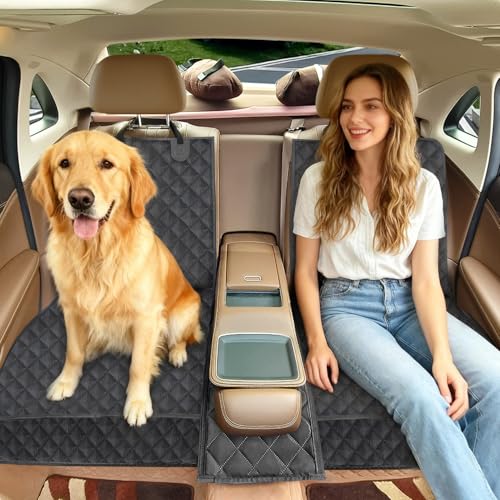 Dog Car Seat Cover for Back Seat, Waterproof Non-Slip Car Seat Covers Protector Scratchproof, Pet Bench Seat Covers for Cars, Trucks, Large Sedan, Large SUV (56" W*52" L) - size: 56"W*52"L