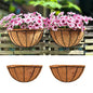 LaLaGreen Wall Hanging Planters (12 Inch, 2 Pack) Wall Mounted Flower Baskets with Coco Liner, Metal Iron Wire Plant Holder for Outdoor Window Box Herb Outside Fence Railing Deck Porch Balcony Garden
