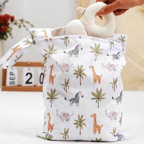 Happy Flute 3 Set Wet Bag Storage Bag Zipper Waterproof Washable | Travel Bags, Beach, Pool, Gym Bag for Cloth Diaper, Swimsuits & Wet Clothes(EF544) - color: EF643