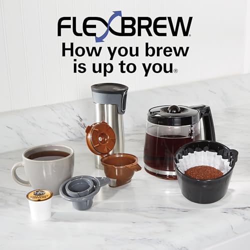 Hamilton Beach FlexBrew Trio 2-Way Coffee Maker, Compatible with K-Cup Pods or Grounds, Combo, Single Serve & Full 12c Pot, Black - color: Black