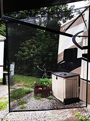 Shadeidea RV Awning Sun Shade Screen for Side Panel - 9' 6'' X 7' 6'' -Black Mesh Sunshade Motorhome Camping Trailer UV Sunblocker Canopy Sunscreen - 3 Year Warranty - size: 9' 6'' x 7' 6'' -Actual Measurement