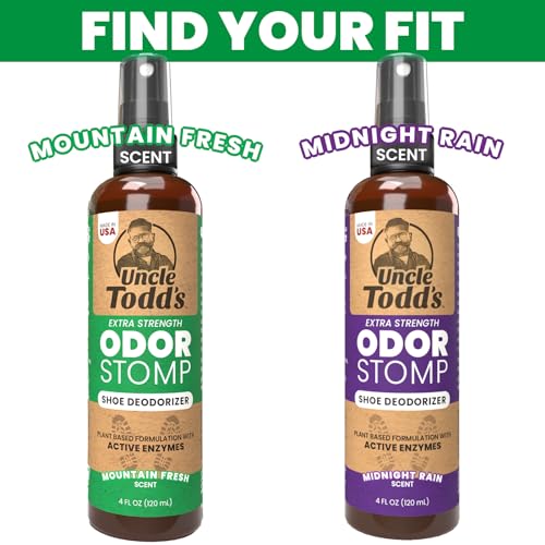 Uncle Todd's Shoe Deodorizer Spray - Proven & Powerful Enzyme Formula Spray for Shoe Odor Elimination in All Footwear (Mountain Fresh) - size: 4 Fl Oz (Pack of 1)