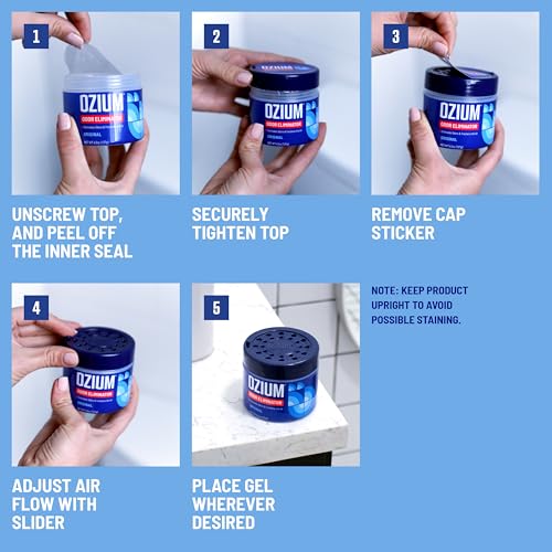 Ozium 4.5 Oz. Odor Eliminating Gel for Homes, Cars, Offices and More, Original, 4 Pack - size: 4.5 Ounce (Pack of 4)