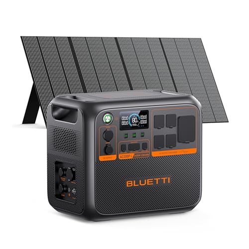 BLUETTI AC200PL Solar Generator with 350W Solar Panel (Ship Separately), 2304Wh LFP Battery Backup, Expandable to 8448Wh, 4 2400W AC Outlets (3600W Power Lifting), TT30 Output for RV, Camping, Outage - style: BLUETTI AC200PL+350W