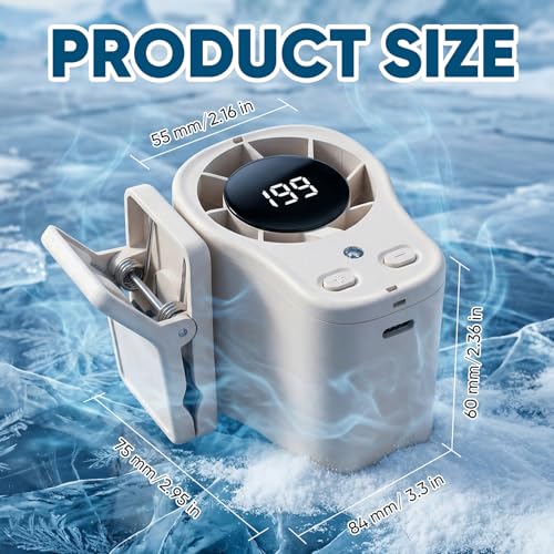 KOSIMI Car Clip on Air Conditioner Fan with LED Display, 360°Rotation, USB Rechargeable Personal Fan, Hands-Free Clip on Fan for Cars, Work, Camping (White) - color: White