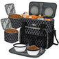 BAGLHER Dog Travel Bag, Pet Travel Bag (ALL Pet Travel Supplies), With 2 Pet Food Containers and 2 Collapsible Silicone Bowls; Essential Kits for Travel DLblack - color: DLblack, size: Medium