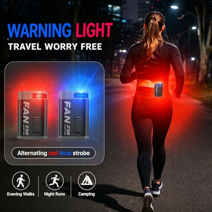 Portable Waist Hip Clip Fan, 0.35lb Ultra-Light Belt Clip Fan, 3000mAh 8Hrs Battery, 4 Speeds, 360° Adjustable with Lanyard & LED Light, Shirt Body Cooling Fan for Workout Camping Travel (Black) - color: Black