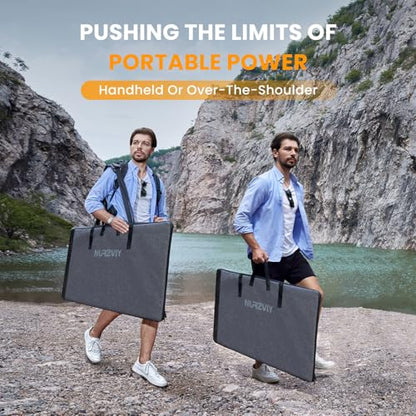 400 Watts Foldable Solar Panel, Luggable & Durable, Portable 400W Solar Charger Complete with Adjustable Stand Case, 40V Waterproof for Off-Grid Camping RV/Campervan Solar Generator - color: 400W with Case Stand