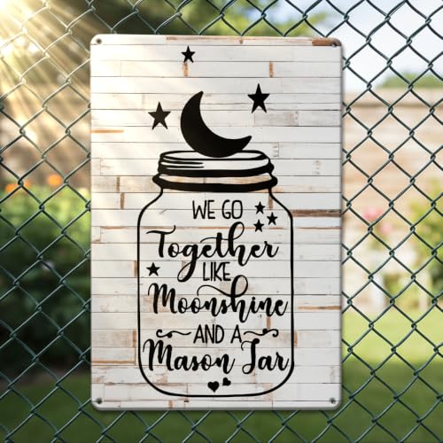 Funny Metal Tin Sign Anniversary Valentine's Day Birthday Housewarming Gifts Rustic Farmhouse Sign for Dining Room Garden Home Decor 7 x 10.5 Inch - color: Generic16