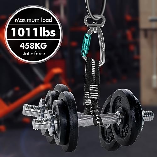 2 Pack Locking Carabiner Clip 2.5" with Swivel Ring for Securing Pets, Dog Leash Harness, Camping, Hiking, Keychains - color: blue/silver