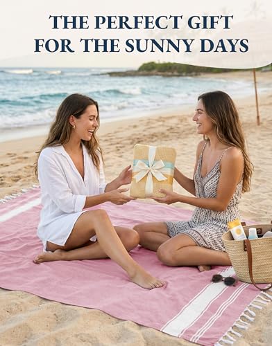 LANE LINEN Beach Towel 2 Pack - Beach Towels Oversized, Pre-Washed Large Beach Towels, Sandless Beach Towel, Quick Dry Travel Towel, Large Pool Towels, 39"x71" - Cashmere Rose - color: 26: Cashmere Rose, size: Pack of 2