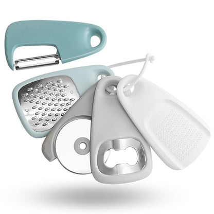 Kitchen Gadgets Set 5 Pieces, Stackable Cooking Utensils Set Space Saving for Small Kitchen, RV Camper Inside Accessories, Dishwasher Safe (Blue) - color: Blue