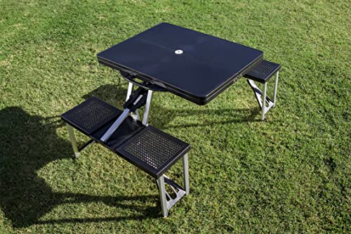 NHL Pittsburgh Penguins Portable Folding Picnic Table with Seating for 4 - color: Black