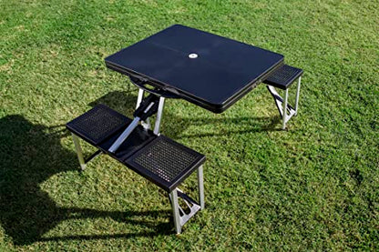 NHL Pittsburgh Penguins Portable Folding Picnic Table with Seating for 4 - color: Black