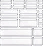 Criusia 22 Pcs Drawer Organizer Bins, Acrylic Non Slip Kitchen Drawer Organizers Storage Tray Divider, Multifunctional Storage for Cosmetics, Bathroom, Tools, Kitchen and Office - size: 22 Pack