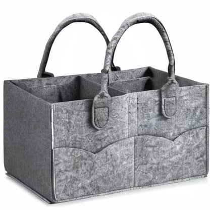 PandaEar Baby Diaper Caddy Organizer, Portable Travel Diaper Organizer, Nursery Caddy Basket with Divided Design