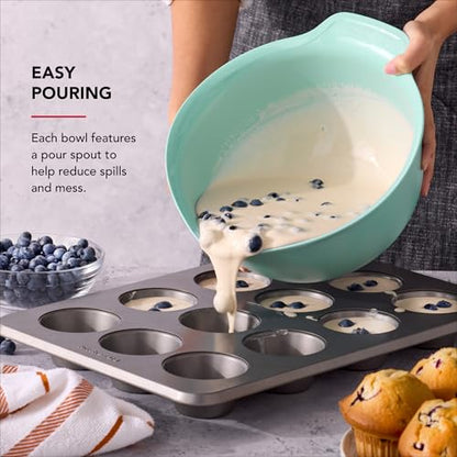 KitchenAid Universal Nesting Plastic Mixing Bowls, Set of 3, Spearmint - color: Spearmint, size: Set of 3