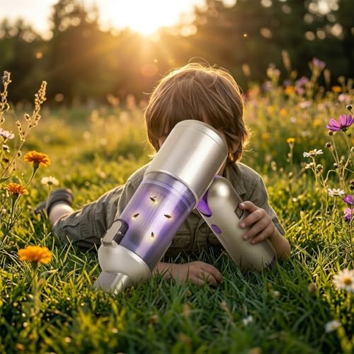 Bug Vacuum Catcher, Mini Handheld Car Vacuum Portable Cordless, 180° Foldable, 17KPa Powerful Suction, Rechargeable Cleaner for Insects, Spiders, Home, Travel & Garden, AeroVac Car Vacuum V15 Pro