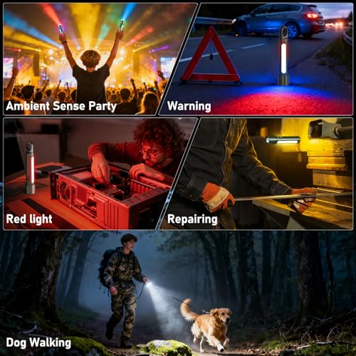 ADDplus Magnetic Flashlight Rechargeable,2000LM 5000mAh Flashlights High Lumens with 18 Modes,Waterproof, Adjustable,Powerful Flash Light,Multi-Flashlights for Home,Car,Hiking,Camping (1, Silver) - color: Silver