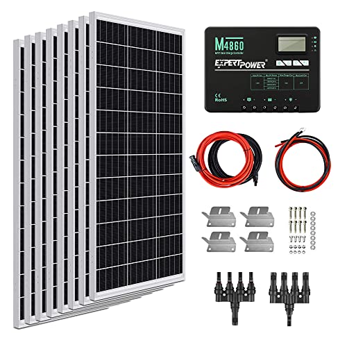 ExpertPower 800W 12V Solar Panel Kit | 800W Mono Rigid Solar Panels, 60A MPPT Solar Charge Controller | RV, Trailer, Camper, Marine, Off Grid, Solar Projects - size: 800W + 60A MPPT