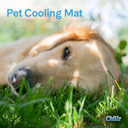 The Green Pet Shop Chillz Gel Mat, Medium - Pressure-Activated Cooling Pad for Pets 0-25 lbs - Non-Toxic, No Water or Refrigeration Needed - Ideal for Home, Travel & Crates - size: M