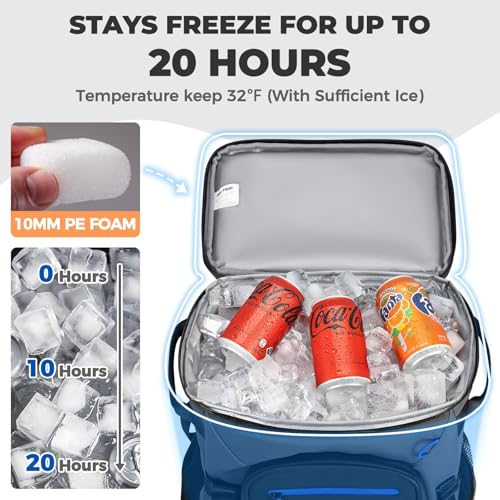 Heytrip Backpack Cooler 36/54 Cans, Insulated Portable Large Leakproof Waterproof Cooler Bag, 20 Hours Cold Retention for Lunch Camping Travel Beach Picnic - color: Gray - 54 Cans