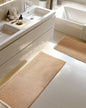 Furicher Large Waffle Bath Mat Set, Non Slip Bathroom Mat Set 2 Piece, Ultra Absorbent Bath Mats, Machine Washable Bath Rugs, Brown & White, 20"×47" and 16"×24" - color: Brown-white