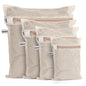 100% Cotton Mesh Laundry Bags, Premium Soft, No Dye, Set of 4, Natural - size: XXL+XL+L+M