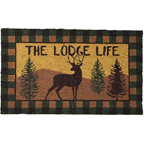 Rivers Edge Products 30" x 18" Coir Door Mat - Fade-Resistant Welcome Mat with Non-Slip Backing - Decorative Indoor Outdoor Rug for Home, Front Porch, Entryway, Patio, Cabin - - color: The Lodge Life Deer
