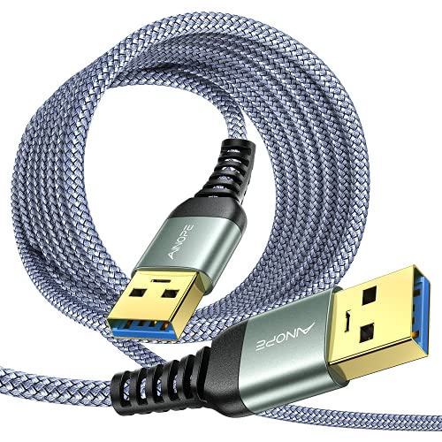 AINOPE USB to USB Cable, 10FT*1Pack USB 3.0 A to A Male to Male Cable [Never Rupture] Double End Type A Cord for Data Transfer, Compatible with Hard Drive Enclosures, Laptop Cooler, KVM, DVD Player - color: Grey, size: 10FT