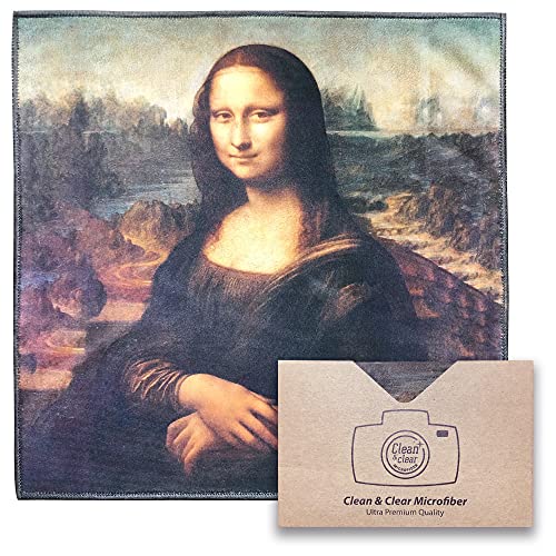Large [6 Pack] Classic Art (Mona Lisa) - Ultra Premium Quality Microfiber Cleaning Cloths (Best for Camera Lens, Glasses, Screens, and All Lens.), Microfiber Cloth - color: Leonardo Da Vinci "Mona Lisa", size: 6 Pack