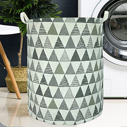 Merdes 19.7’’ Waterproof Foldable Laundry Hamper, Dirty Clothes Laundry Basket, Linen Bin Storage Organizer for Toy Collection (Triangle Grey) - color: Triangle Grey
