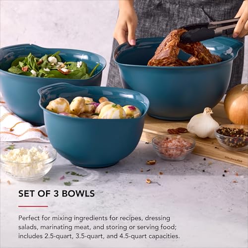 KitchenAid Universal Nesting Plastic Mixing Bowls - color: Agave, size: Set of 3