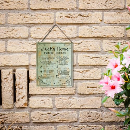 wall-pediments MP 478 Witch's Home Rules of the House 10-Rule Witchy Plaque, 6.7 x 10 Inches Gothic Home Decor - color: Generic 9963