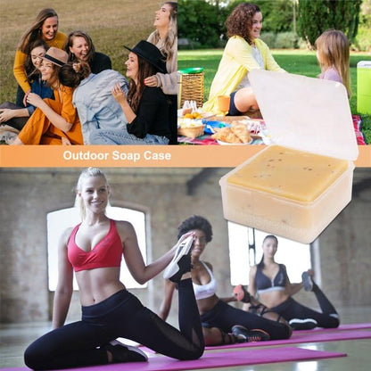 1Pc Clear Square Soap Travel Case,Soap Box Case with Bar,Soap Saver Pad,Portable Soap Rest for Bathroom Shower Home Outdoor Gym Fitness,Holders and Dispensers,Bathroom Soap Dishes